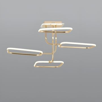 CL-727 140 Watt Üçlü Gold Modern LED Avize - 3 Işık Renkli (Beyaz + Ilık Beyaz + Gün Işığı)
