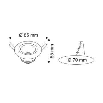 HELIOS HS 1202 5 Watt Sıva Altı Gold LED Spot - Gün Işığı (3200K)