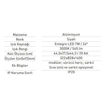 JUPITER JL011 7 Watt Modüler LED Aydınlatma - OSRAM LED - Gün Işığı (3000K)