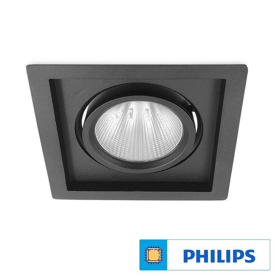 Braytron BD36-20531 Siyah Kasa Kare 40 Watt LED Mağaza Spotu (PHILIPS LED) - Beyaz Işık (6500K)