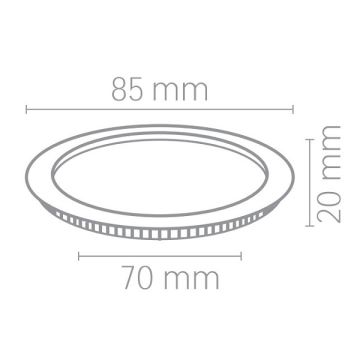 VOLTEK VPSAYS00365 3 Watt Siyah Kasa Sıva Altı Yuvarlak LED Panel - Beyaz Işık (6500K)