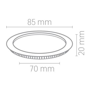 VOLTEK VPSAYB00330 3 Watt Sıva Altı Yuvarlak LED Panel - Gün Işığı (3000K)