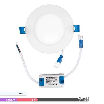 ACK AP01-00630 6 Watt Sıva Altı Yuvarlak LED Panel - OSRAM LED - Ilık Beyaz (4000K)