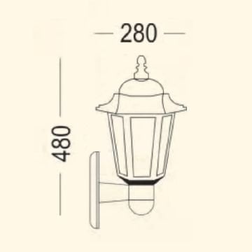 ZİTA 296 Big Klas Siyah Dış Mekan Aplik - PC Gövde - E27 Duylu - IP54