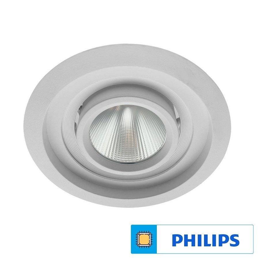 Braytron BD36-20330 Beyaz Kasa Yuvarlak 40 Watt LED Mağaza Spotu (PHILIPS LED) - Beyaz Işık (6500K)