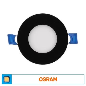 ACK AP01-00331 3 Watt Sıva Altı Siyah Kasa Yuvarlak LED Panel - OSRAM LED - Beyaz Işık (6500K)