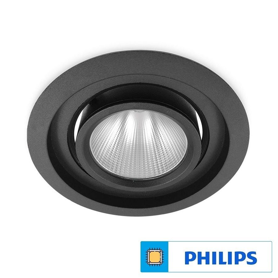 Braytron BD36-20311 Siyah Kasa Yuvarlak 40 Watt LED Mağaza Spotu (PHILIPS LED) - Ilık Beyaz (4000K)