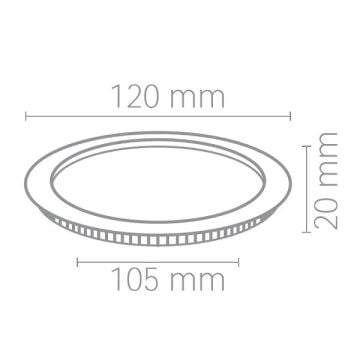 VOLTEK VPSAYS00640 6 Watt Siyah Kasa Sıva Altı Yuvarlak LED Panel - Ilık Beyaz (4000K)