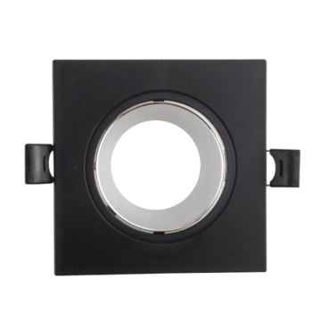 HELIOS HS 1444 Sıva Altı Siyah-Krom Kare Spot Kasası (PC Gövde)