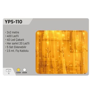 YCL YPS 110 200x200 cm İç Mekan LED Perde - 400 Ledli - 40 Flaşörlü