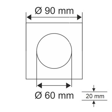 HELIOS HS 1861 Siyah Kare Cam Spot Kasası