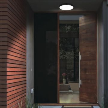 ZİTA 221S Dolunay 18 Watt Siyah Gövde Dış Mekan LED Aplik/Dış Mekan LED Tavan Armatürü - PC Gövde - IP54