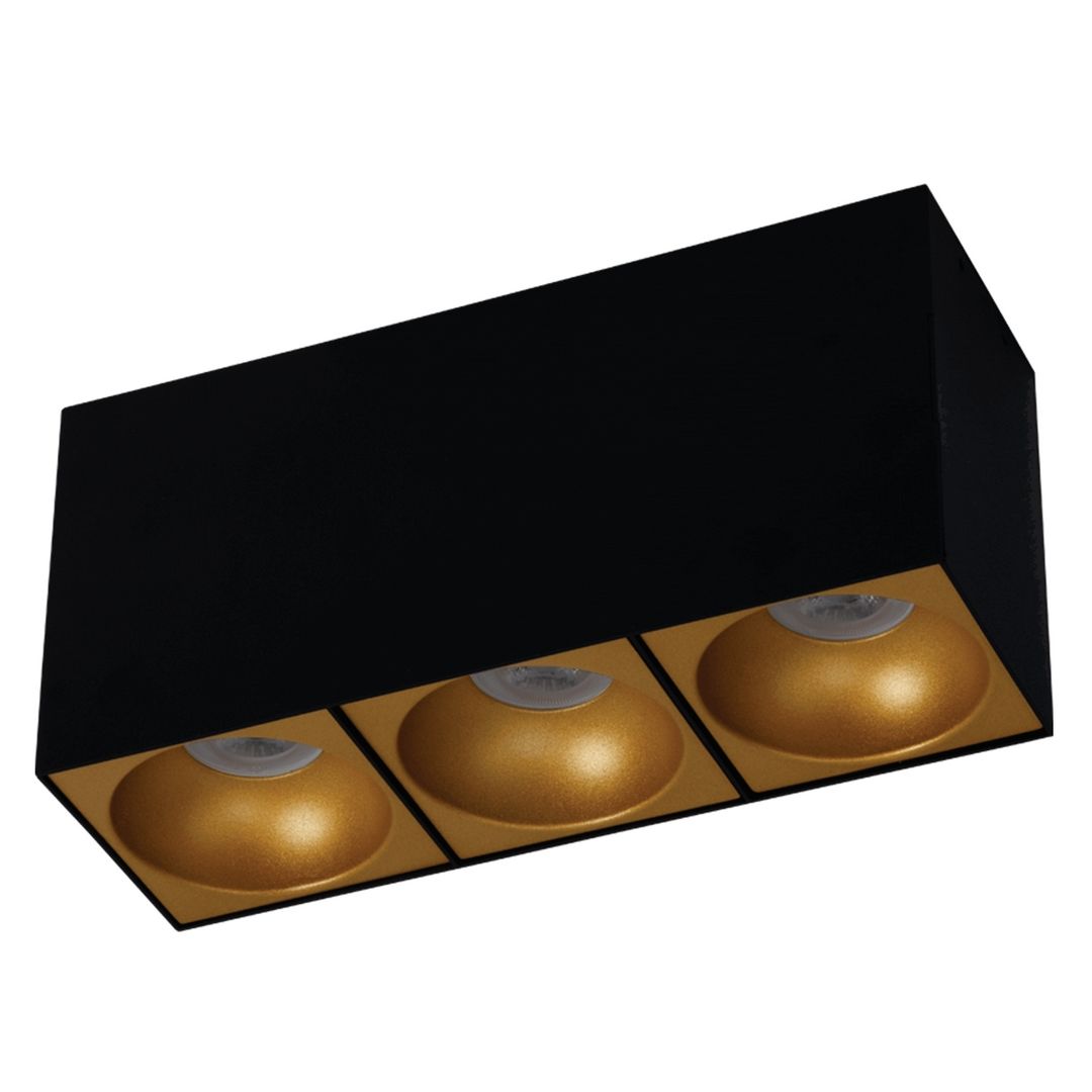 goldX ZE146-BG 3x12 Watt Siyah-Kızıl Gold Sıva Üstü Üçlü LED Spot