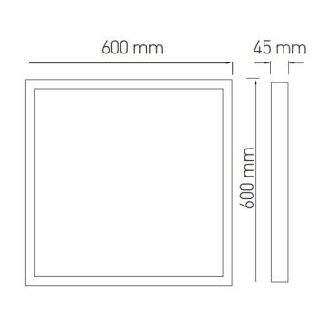 ACK AP04-04231 42 Watt Siyah Kasa 60x60 Sıva Üstü Backlight LED Panel - Beyaz Işık (6500K)