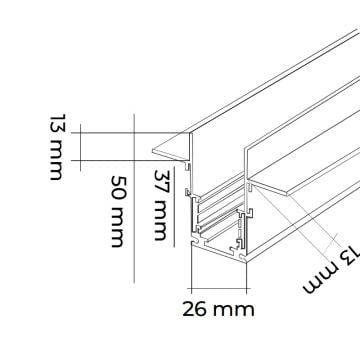 MOLLED MOL6002 2 Metre Slim Trimless Magnet Ray