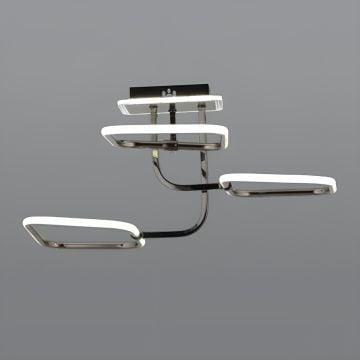 CL-728 110 Watt Üçlü Platin Modern LED Avize - 3 Işık Renkli (Beyaz + Ilık Beyaz + Gün Işığı)