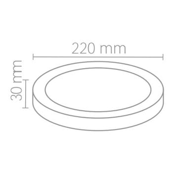 VOLTEK VPSUYS01840 18 Watt Siyah Sıva Üstü Yuvarlak LED Panel - Ilık Beyaz (4000K)