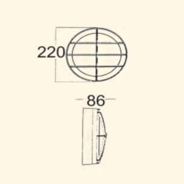 ZİTA 207-SC-LED Casa Kafesli Kafesli Dış Mekan LED Aplik - PC Gövde - IP54