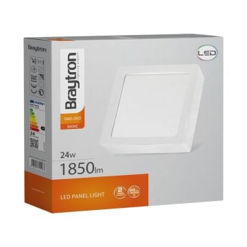 Braytron BP04-32430 24 Watt Sıva Üstü Kare LED Panel - Beyaz Işık (6500K)