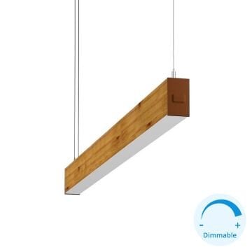 GOYA GY 8031-60-62-C 18 Watt 60 cm Ahşap (Ceviz) Desenli DİMLİ Lineer Sarkıt Armatür