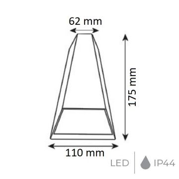 NOAS YL83-1042 BERGAMA 6 Watt Siyah Çift Yönlü Dış Mekan LED Aplik - Gün Işığı (3200K)