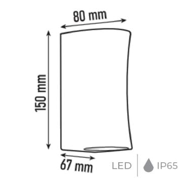 NOAS YL83-1032 MİRA 6 Watt Siyah Çift Yönlü Dış Mekan LED Aplik - Gün Işığı (3200K) - IP65