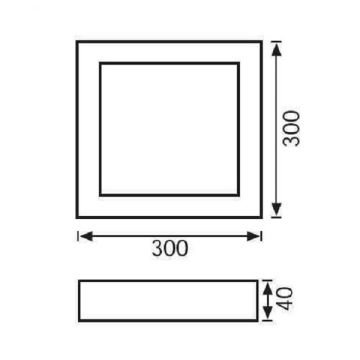 JUPITER LC456 B 18 Watt Siyah Kasa Sıva Üstü Kare LED Panel