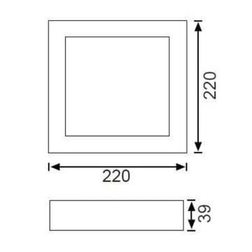 JUPITER LC455 B 18 Watt Sıva Üstü Kare LED Panel