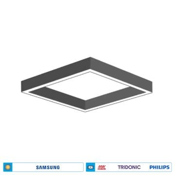 ACK AL01-23401 40 Watt 50x50 cm Kare Halka Sıva Üstü Lineer Armatür - SAMSUNG/OSRAM LED & MEAN WELL/PHILIPS/TRIDONIC Driver