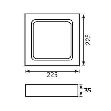 JUPITER LC445 S 18 Watt Siyah Kasa Sıva Üstü Kare LED Panel