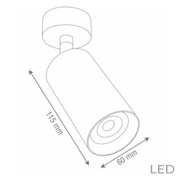 goldX ZE127-BK 12 Watt Bakır Sıva Üstü Hareketli Silindir LED Spot (SAMSUNG LED & EAGLERISE Driver)