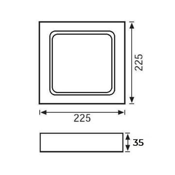 JUPITER LC445 B 18 Watt Sıva Üstü Kare LED Panel