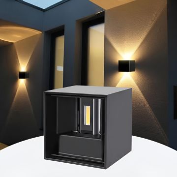 NOAS YL83-6012 ASSOS 10 Watt Siyah Çift Yönlü Dış Mekan LED Aplik - Gün Işığı (3200K)