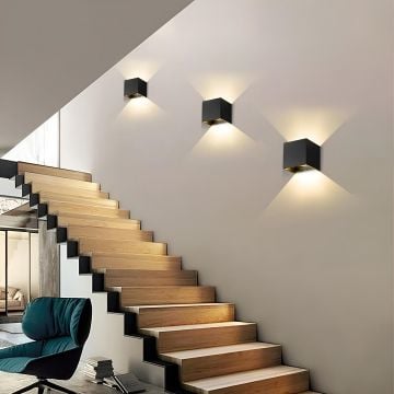 NOAS YL83-6012 ASSOS 10 Watt Siyah Çift Yönlü Dış Mekan LED Aplik - Gün Işığı (3200K)