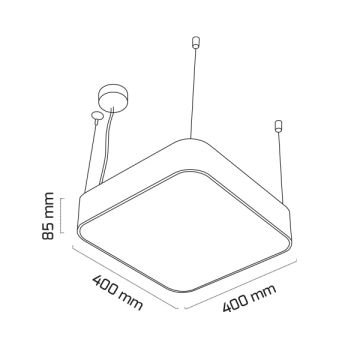 GOYA GY 8115-40 Siyah/Beyaz Kasa 36 Watt 40x40 cm Lineer Sarkıt Armatür