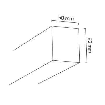 GOYA GY 8056-60 Siyah/Beyaz Kasa 18 Watt 60 cm Eklenebilir Sıva Üstü DİMLİ Lineer Armatür