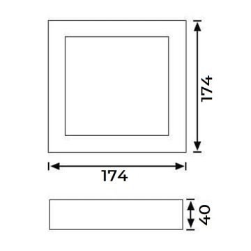 JUPITER LC470 B 12 Watt Sıva Üstü Kare LED Panel