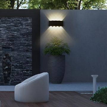 NOAS YL83-1062 EFES 8 Watt Siyah Çift Yönlü Dış Mekan LED Aplik - Gün Işığı (3200K)