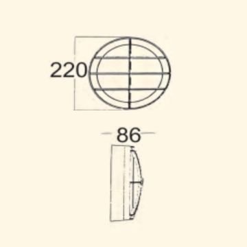 ZİTA 207-SC-E27 Casa Siyah Gövde Kafesli Dış Mekan Aplik - PC Gövde - E27 - IP54