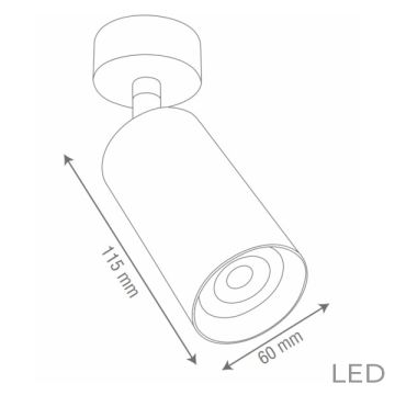 goldX ZE127-BK 12 Watt Siyah/Beyaz Sıva Üstü Hareketli Silindir LED Spot (SAMSUNG LED & EAGLERISE Driver)