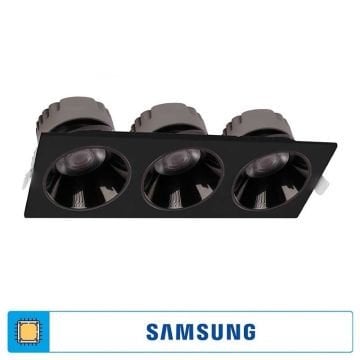 ACK AD10-03731 3x25 Watt Siyah Üçlü Sıva Altı SAMSUNG LED Spot - Beyaz Işık (6500K)