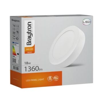 Braytron BP03-31830 18 Watt Sıva Üstü Yuvarlak LED Panel - Beyaz Işık (6500K)