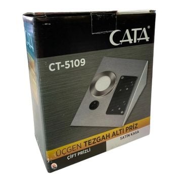 CATA CT-5109 2 Watt Krom Kasa Çift Prizli Tezgah Aydınlatma