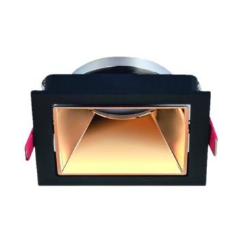 HELIOS HS 1436 Sıva Altı Siyah-Gold Kare Spot Kasası (Metal)