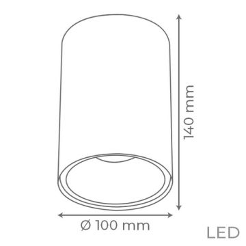 goldX ZE830-PE 12 Watt 10x14 cm Prinç Eskitme Sıva Üstü Silindir LED Spot (SAMSUNG LED & EAGLERISE Driver)