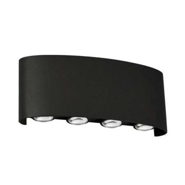 CATA CT-8013 Kapri 15 Watt Siyah Çift Yönlü Dış Mekan LED Aplik - PC Gövde - Amber