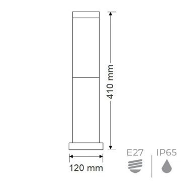 ERKled ERK2865 29 cm Siyah Bollard Armatür