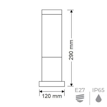 ERKled ERK2864 29 cm Siyah Bollard Armatür