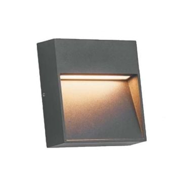 MOLLED MOL9094 3 Watt Antrasit Sıva Üstü Kare Dış Mekan LED Merdiven Armatürü - Metal - Gün Işığı (3000K)