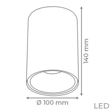 goldX ZE830-CP 12 Watt 10x14 cm Bakır Sıva Üstü Silindir LED Spot (SAMSUNG LED & EAGLERISE Driver)